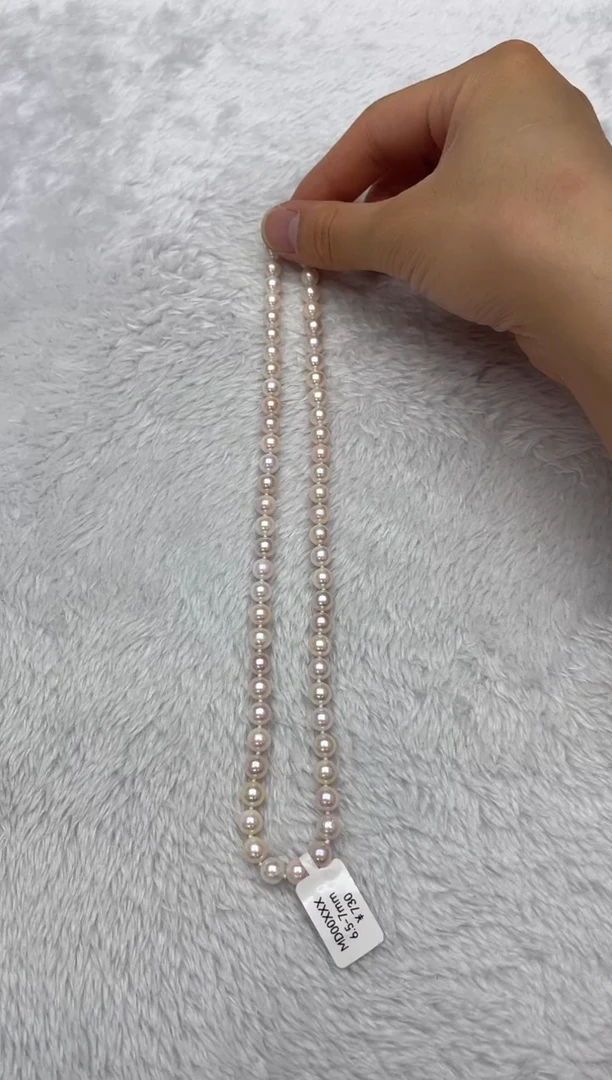 海水珍珠银S925镶嵌项链AK6.5-7mm
