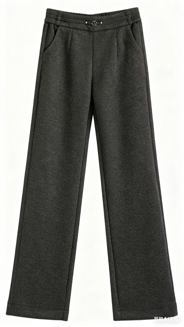 【撤柜清仓】X高货显瘦遮肉设计感高腰直筒裤 X25120-灰色