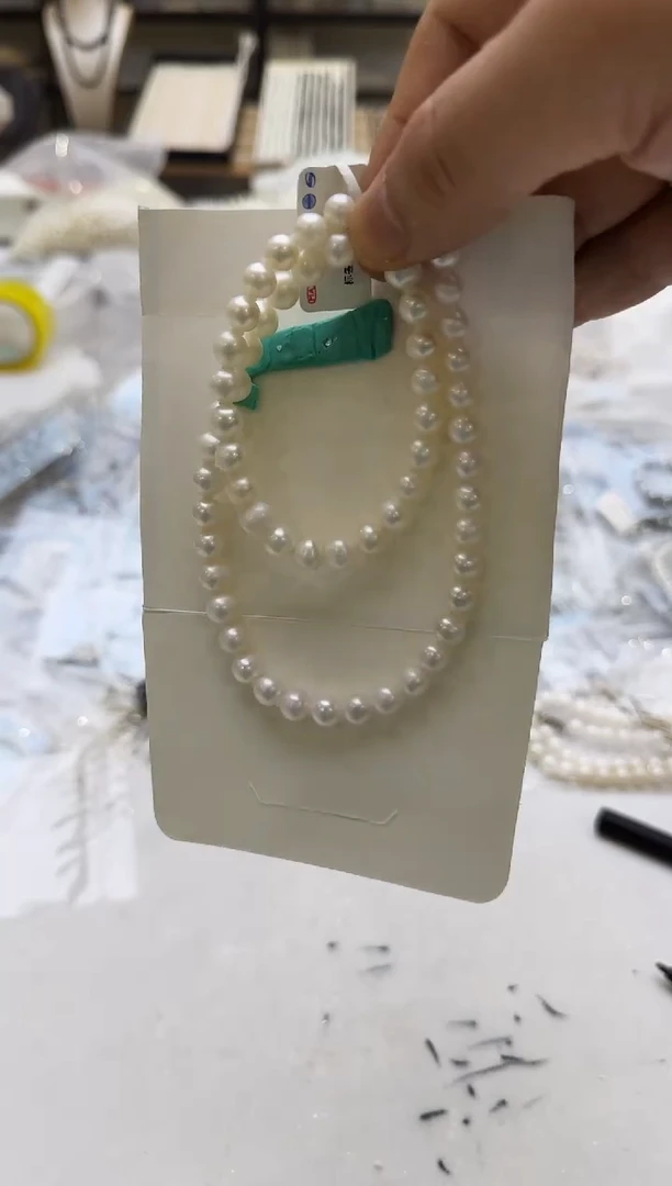 项链银S925镶嵌淡水珍珠7-8mm 元宝扣款