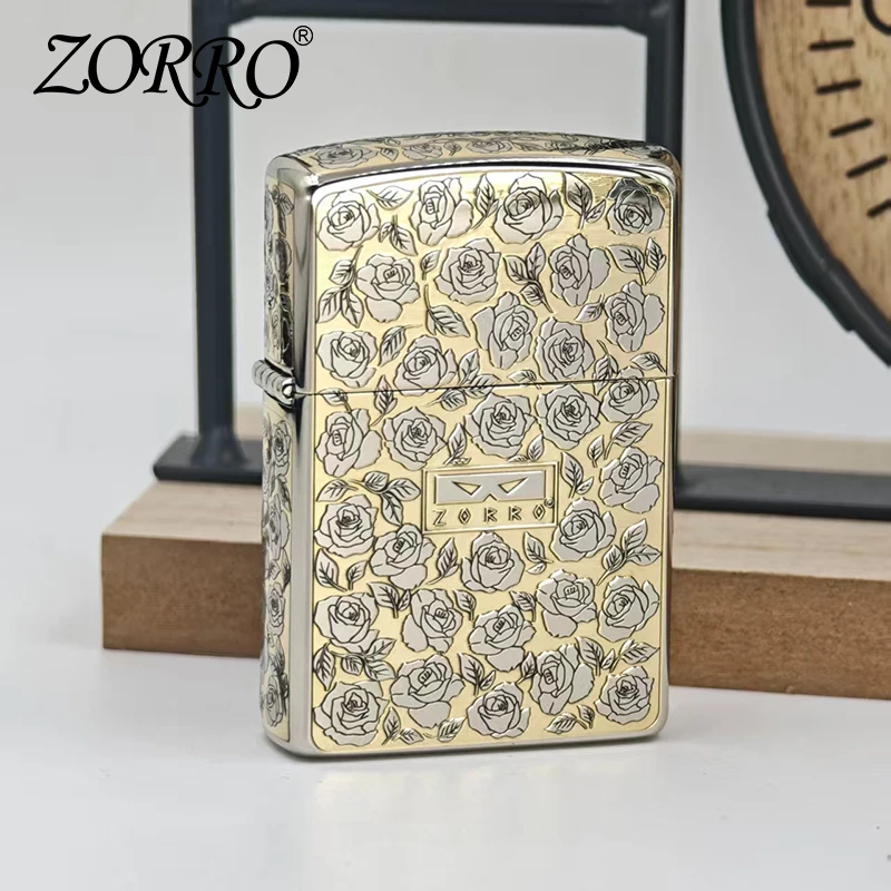 zorro二代升级打火机99朵玫瑰花双色精雕创意个性男生高颜值礼物