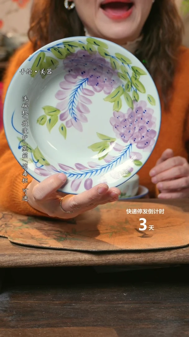 【闪购商品】碗福利1只  高温釉下彩手工手绘
