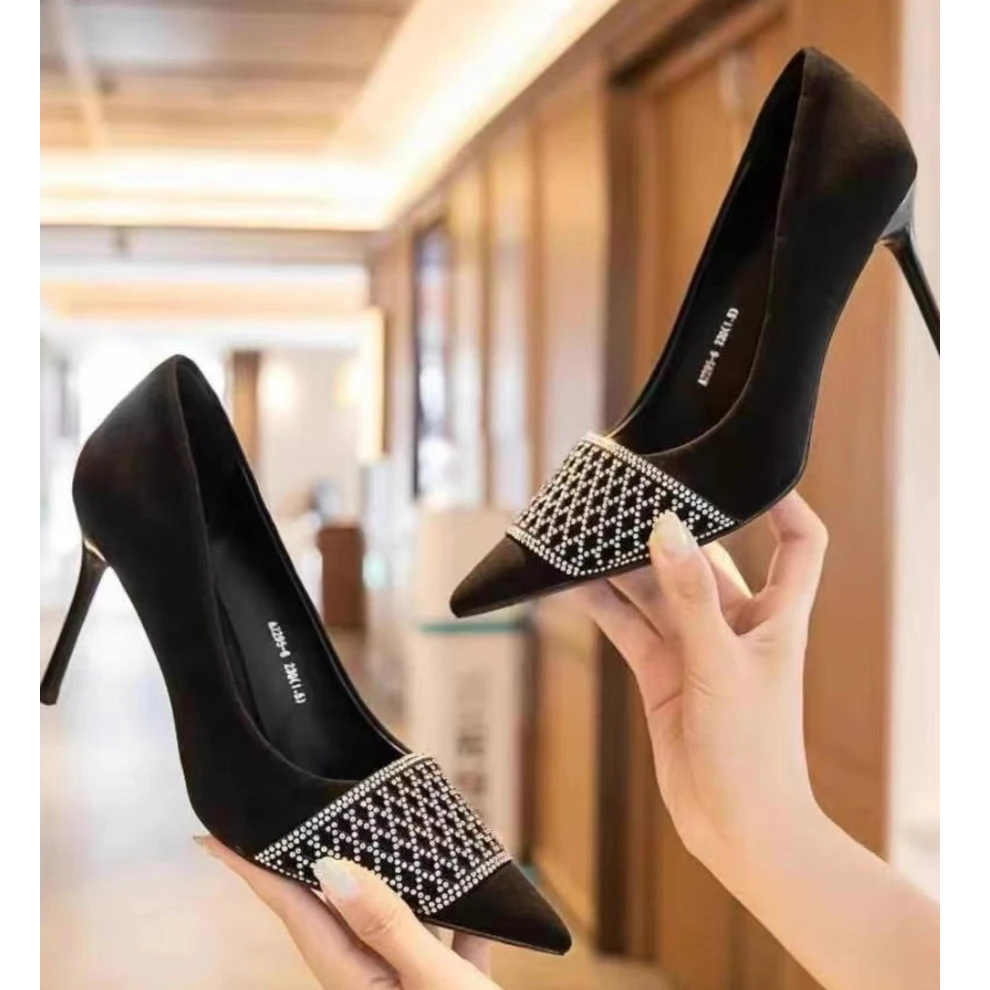 2295-6（7.5厘米）性感网状水钻细高跟单鞋