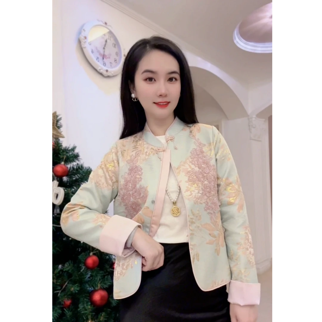 春季新款外套女重工气质网红时尚复古中式中国风刺绣百搭短款