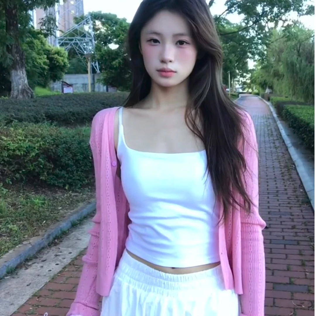 通勤天菜V领轻薄镂空莱赛尔针织开衫女夏长袖上衣薄款外搭