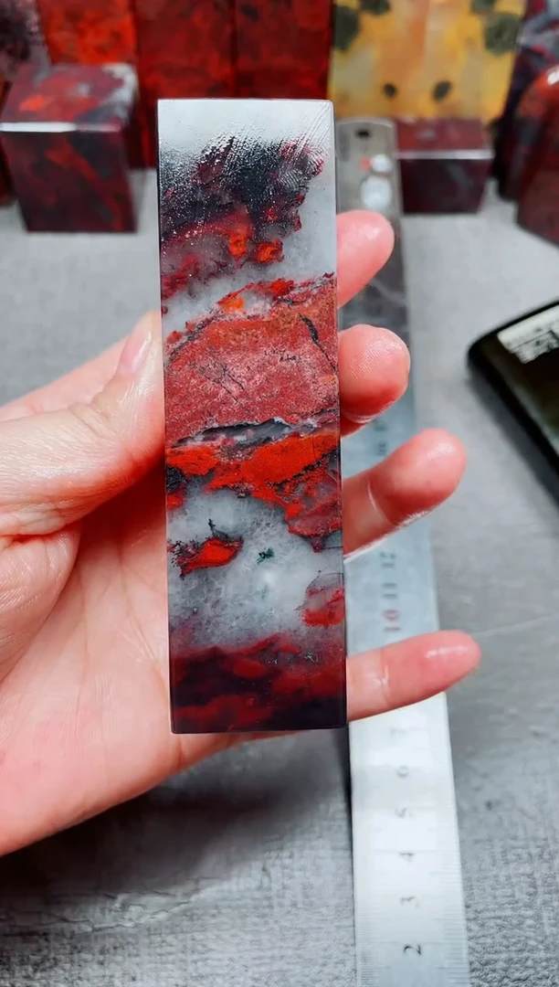 桂林鸡血玉素章3.0左右23