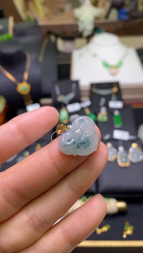 【闪购商品】翡翠颈饰18K金镶嵌净货16172