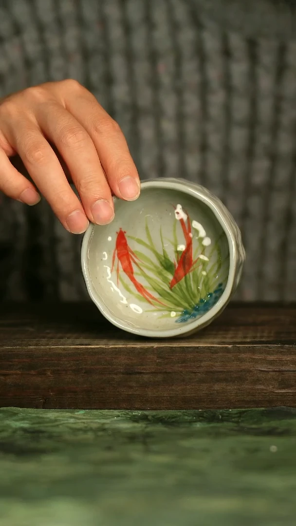 釉下彩陶瓷青诗集手工手绘瓷器