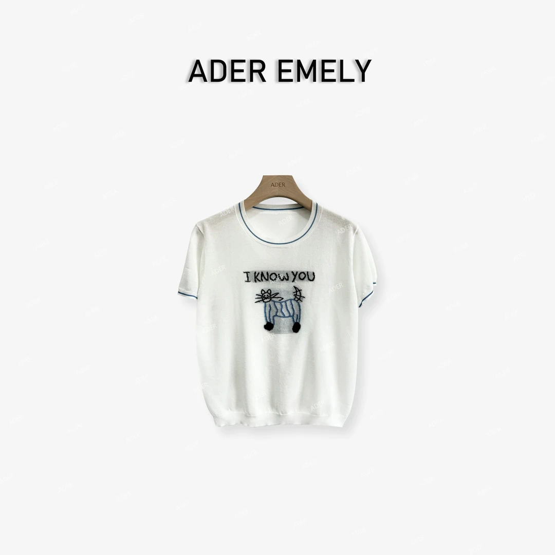 ADER EMELY/猫咪T恤兰精天丝针织T恤 307-73053