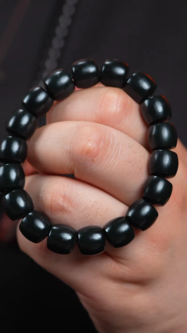 【闪购商品】和田玉手链未镶嵌12mm黑青