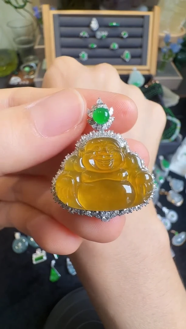 翡翠18K金镶嵌颈饰00028000