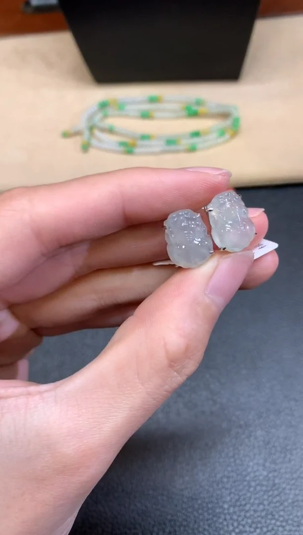 【闪购商品】翡翠耳饰18K金镶嵌【无鉴赏期】