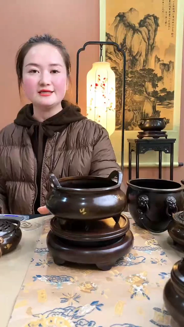 铜仿古苏工点金桥耳香炉