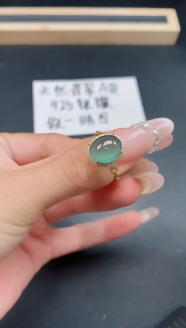 银S925镶嵌戒指翡翠111111