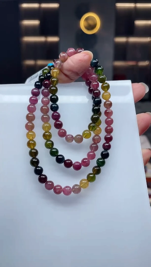 三圈手串未镶嵌碧玺（多样性发一条）Q