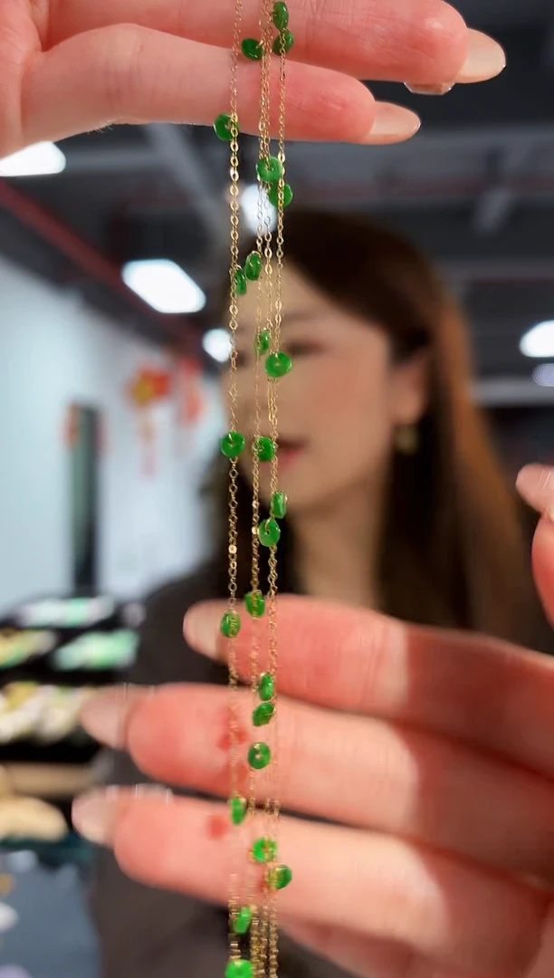 【闪购商品】翡翠颈饰18K金镶嵌缅料A货/多样性发货/一件