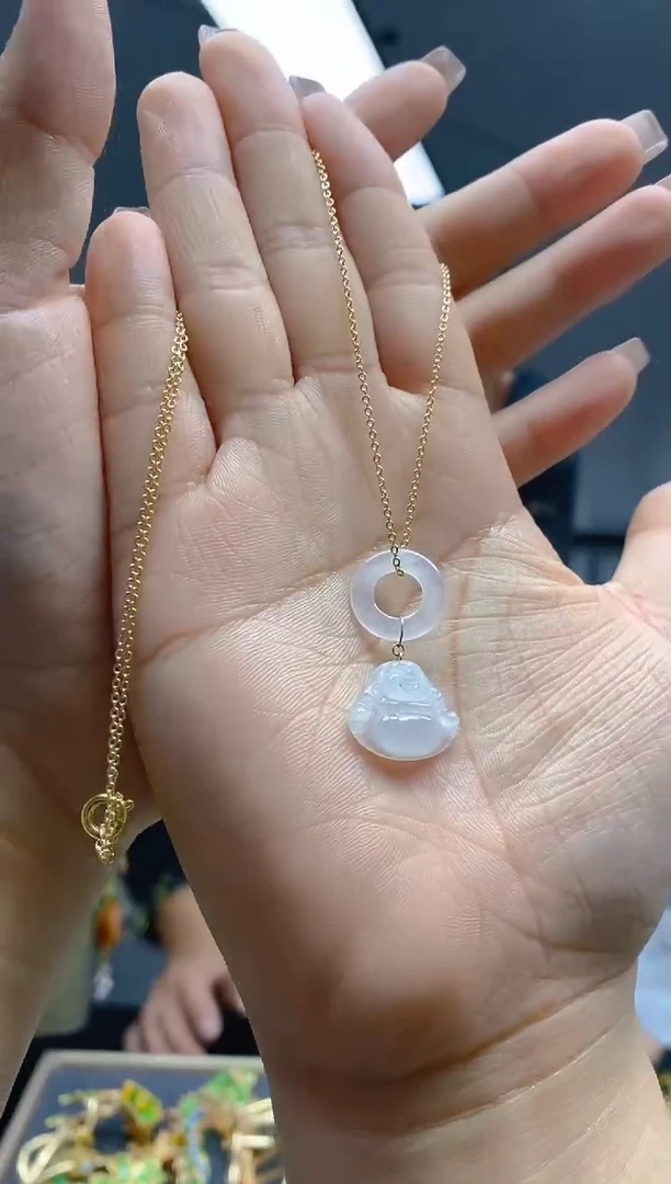 【闪购商品】翡翠耳饰合金156翡翠锁骨链