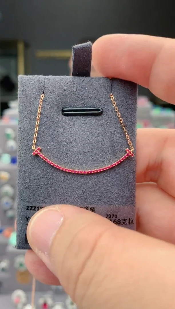 18K金镶嵌锁骨链定制红宝石卢***?红宝石锁骨链 定制