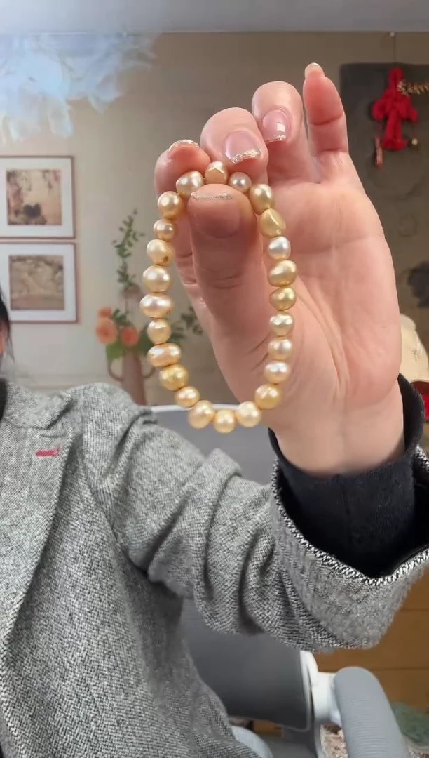 【闪购商品】淡水珍珠手绳未镶嵌香槟金珍珠手链