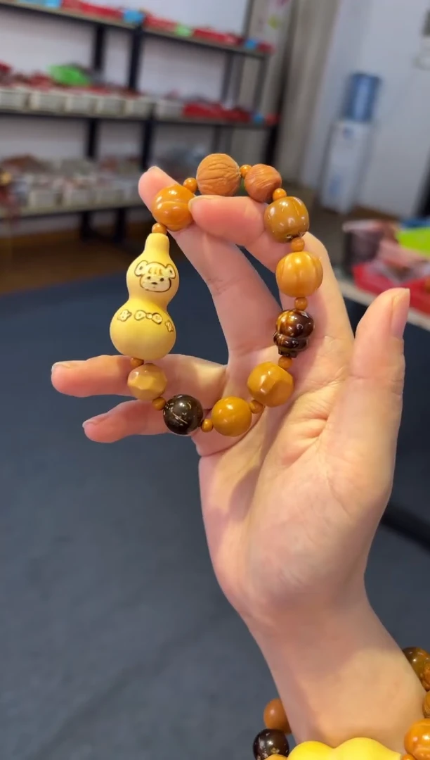 吊坠菩提根/象牙果猴头紫金鼠【福禄双圈】