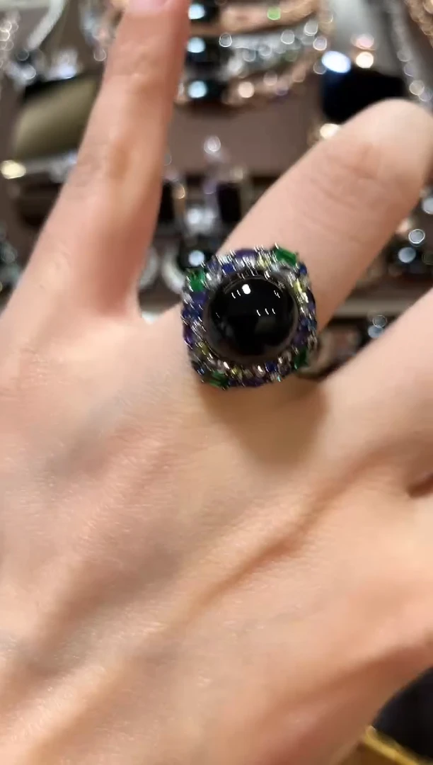 18K金镶嵌戒指翡翠m114