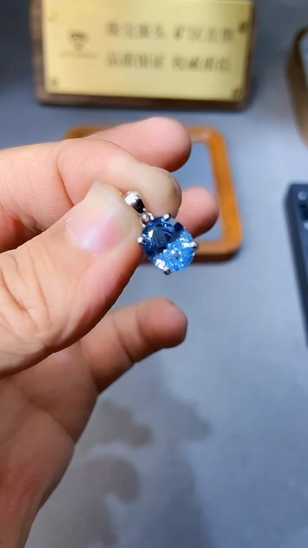 【闪购商品】海蓝宝石颈饰银S925镶嵌354