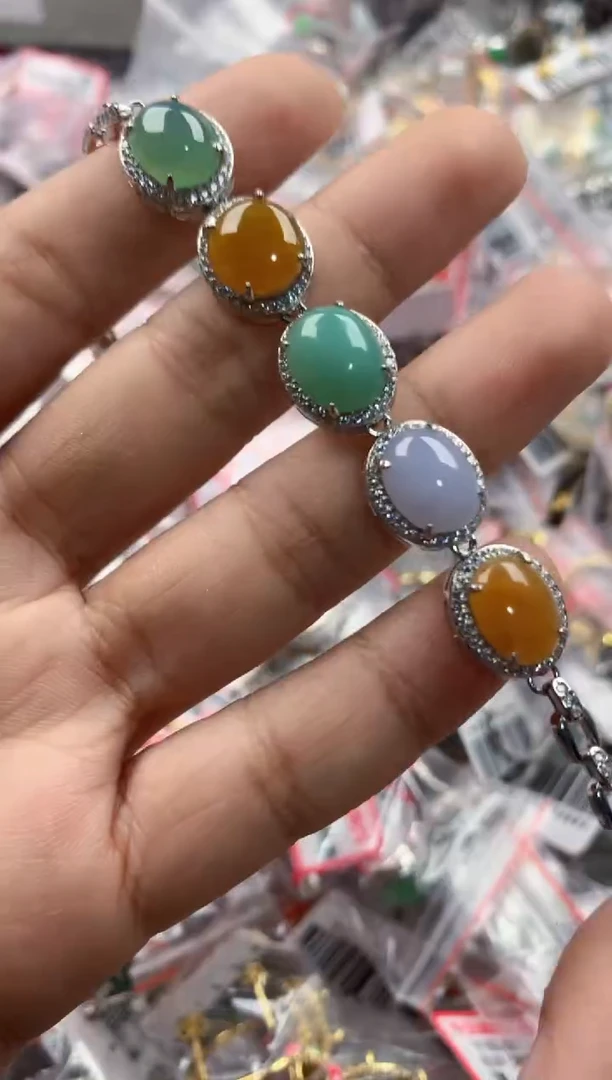 银S925镶嵌戒指翡翠444                1