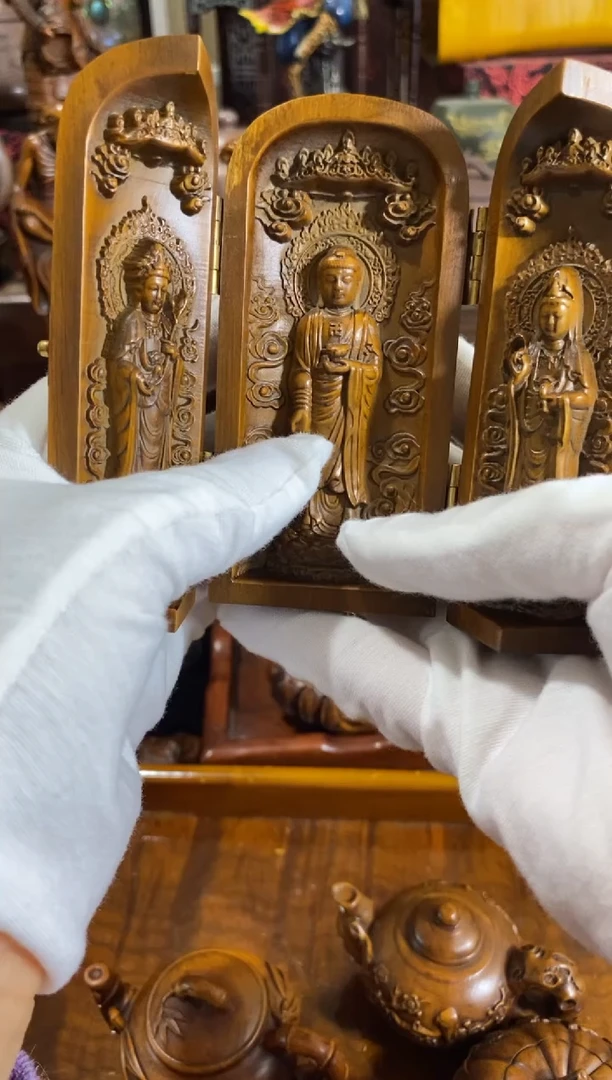 木小叶黄杨小件三开盒