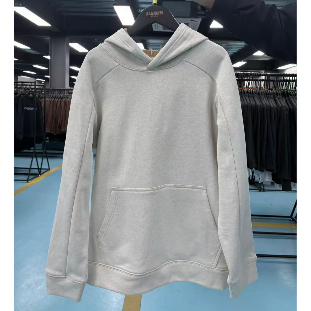 秋冬新款  双色一体绒休闲连帽卫衣  杏色