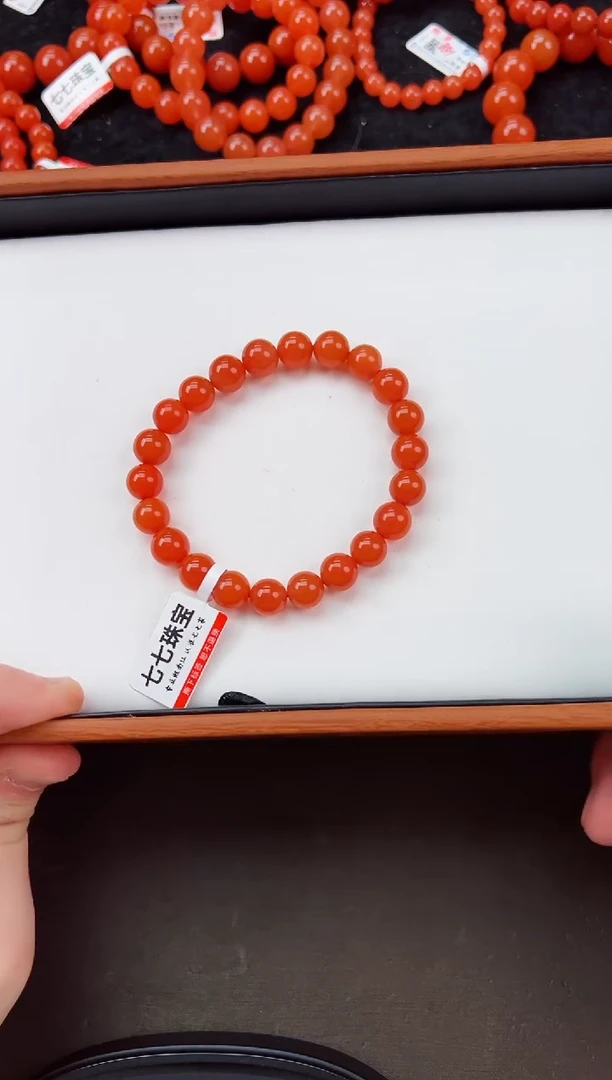 【闪购商品】南红玛瑙手串未镶嵌保山杨柳滴水洞高品亮光单圈 卡9+