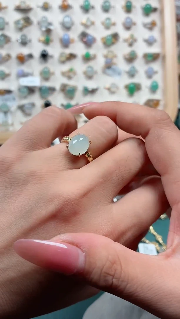 银S925镶嵌戒指翡翠.