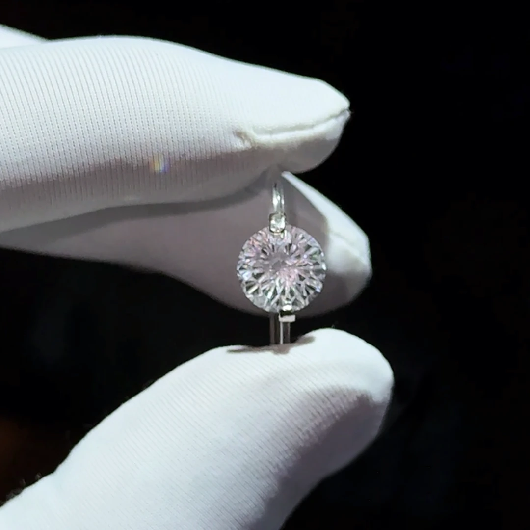 非金属合成锆石戒指 烟花切人鱼之泪戒指男女轻奢高级感镶嵌指环