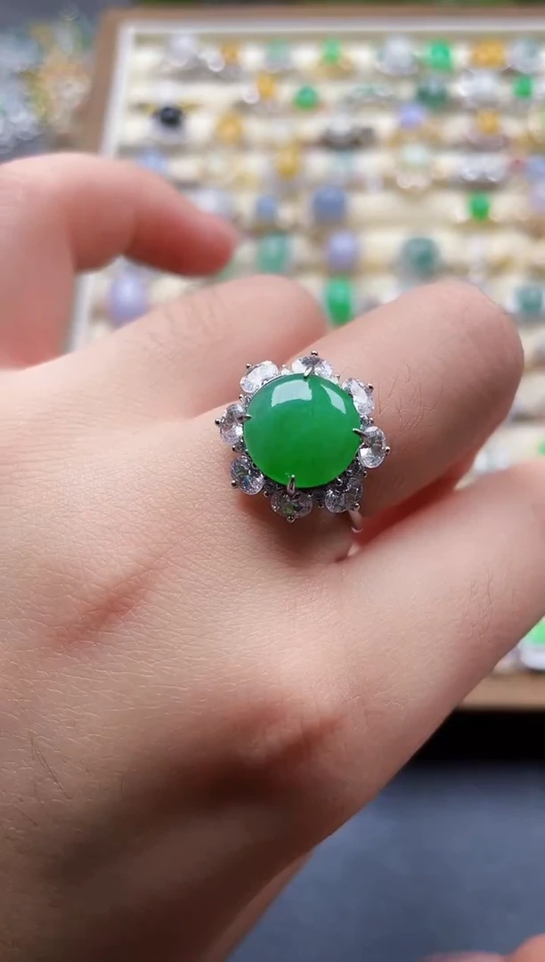 银S925镶嵌戒指翡翠51