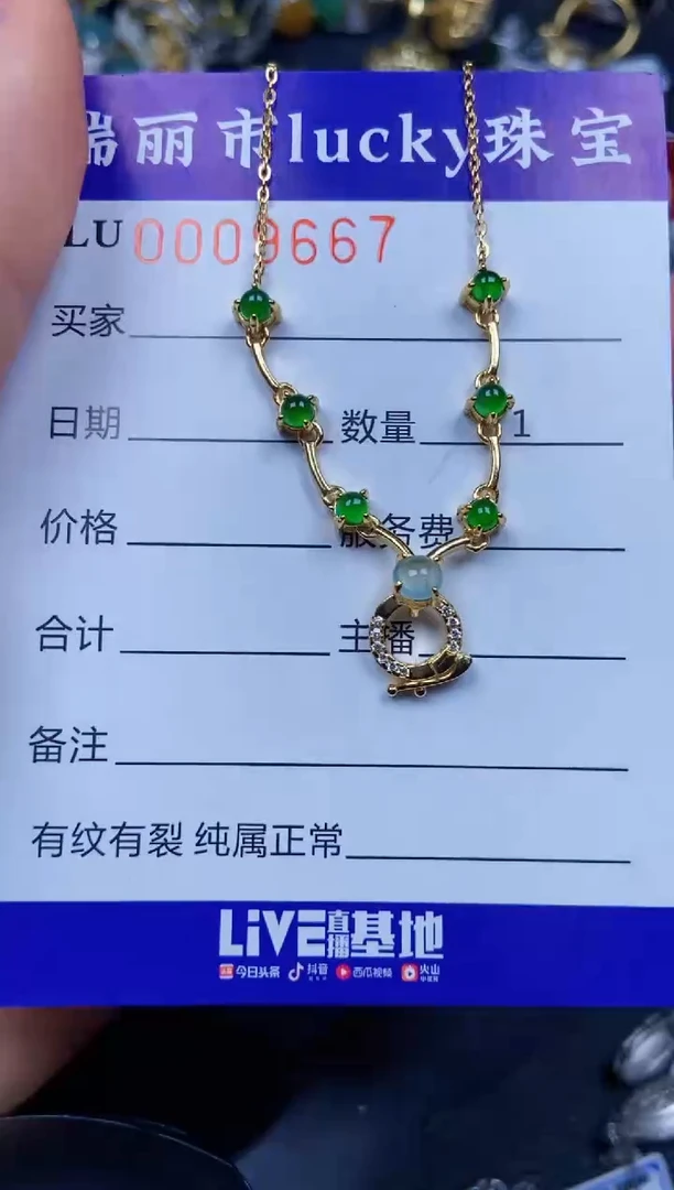 【闪购商品】翡翠颈饰银S925镶嵌9667