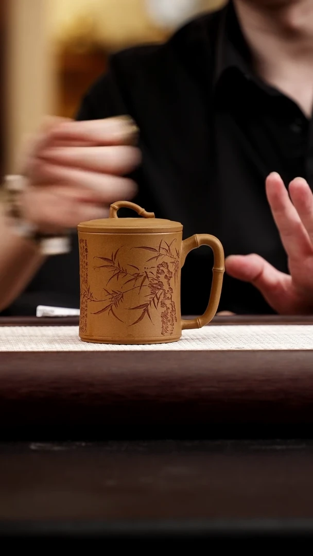 茶壶紫砂黄金段盖杯