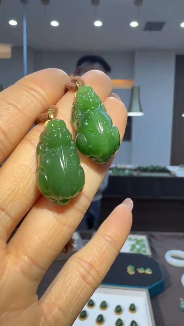 颈饰18K金镶嵌和田玉58冯总1.4多样性拍一发一