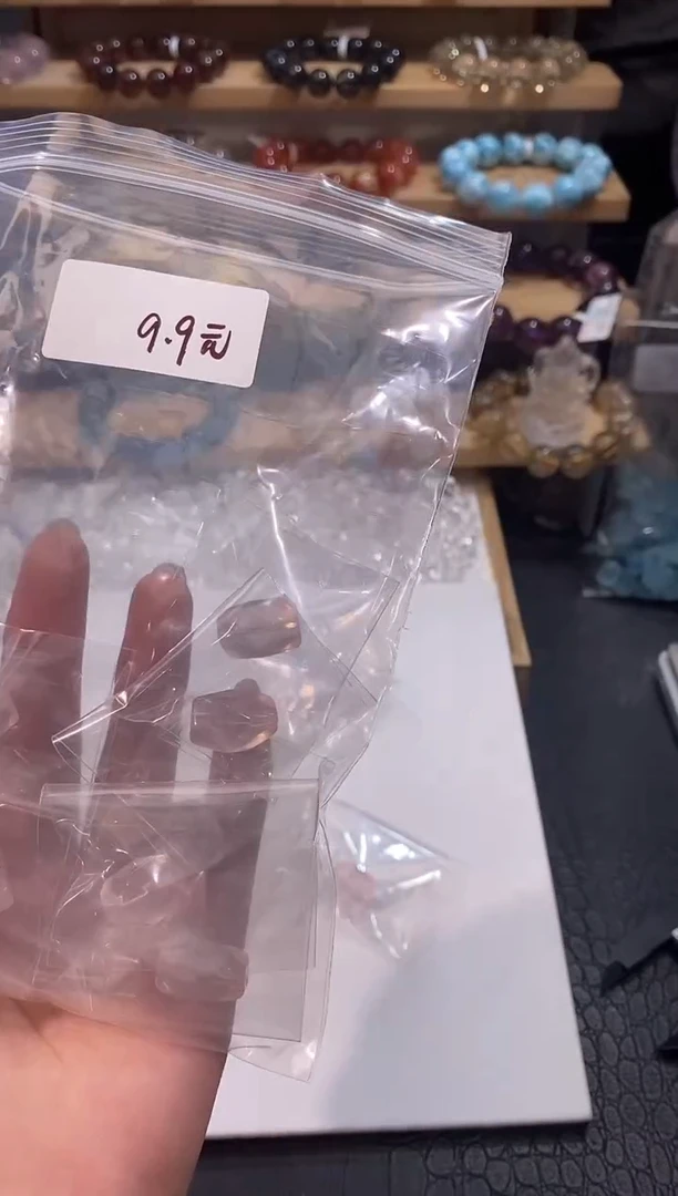 水晶手链未镶嵌粉水晶随型切单珠多样性发一