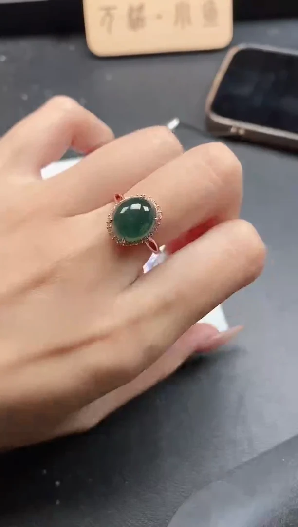 银S925镶嵌戒指翡翠51151