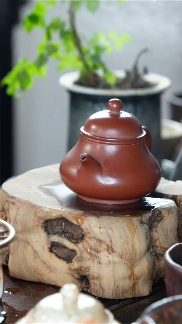 紫砂全手工朱泥壶壶