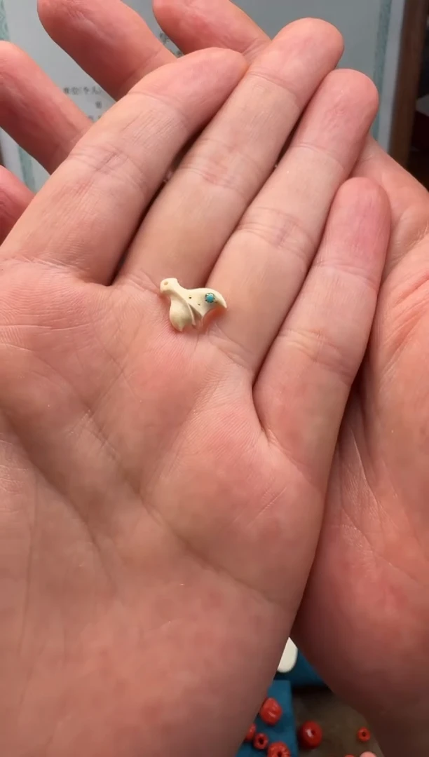 把件猛犸象牙问*雕刻尾束配饰