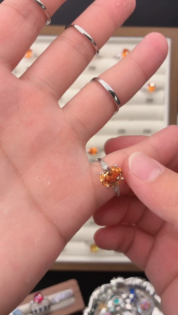 戒指彩色蓝宝石银S925镶嵌1111111