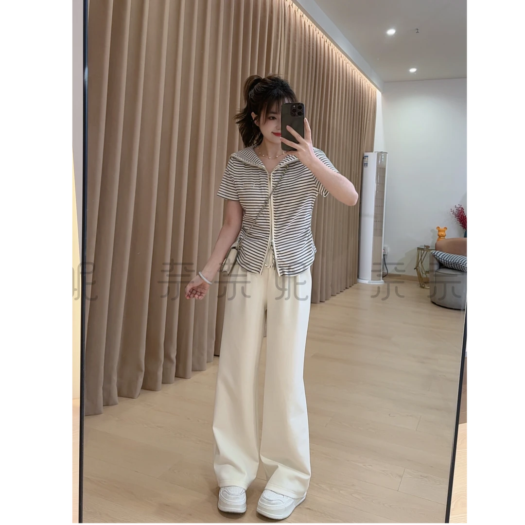 奈奈妮【清爽夏日】夏季直筒休闲裤时尚显瘦百搭9208