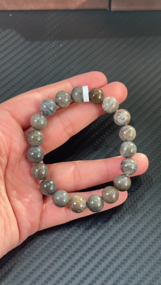 未镶嵌手串和田玉若羌微色差卡10