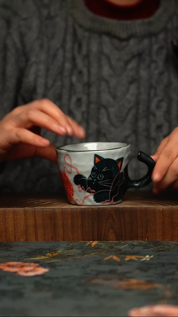 瓷片釉下彩手工手绘同款陶器