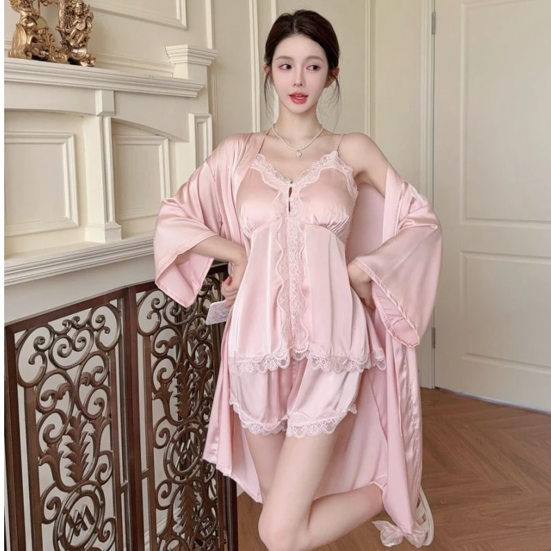 性感吊带蕾丝女款爆款2025新款夏季薄款蕾丝三件吊带甜美女士睡衣