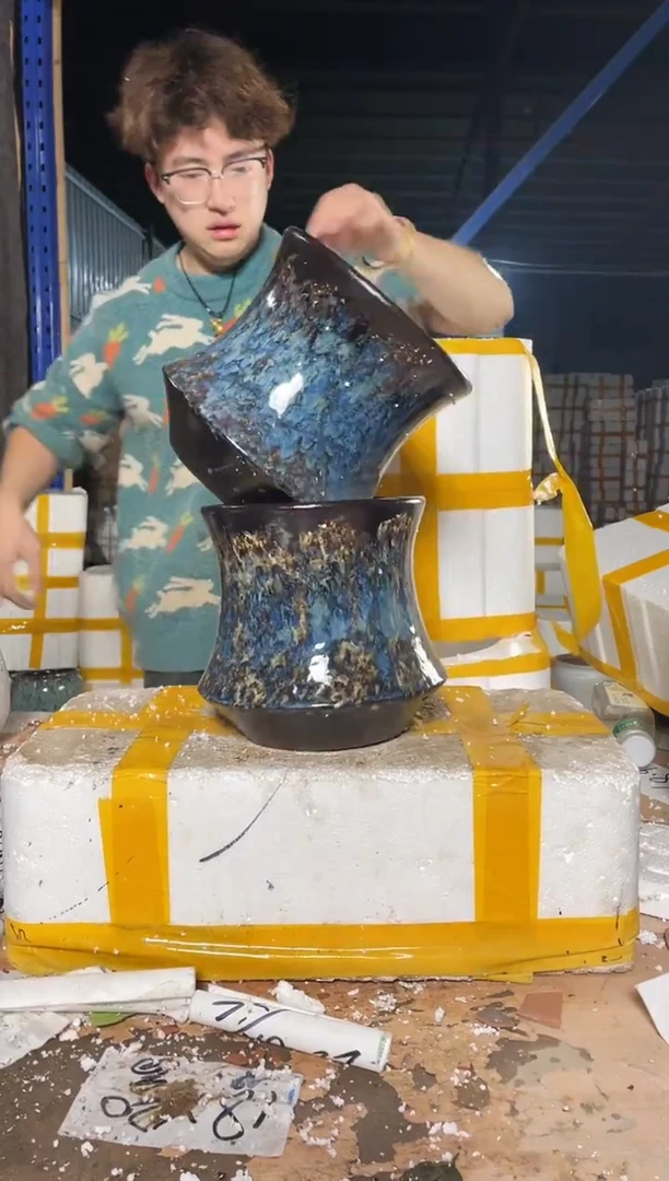 紫砂花盆宜兴紫砂粗陶花盆26.8/23