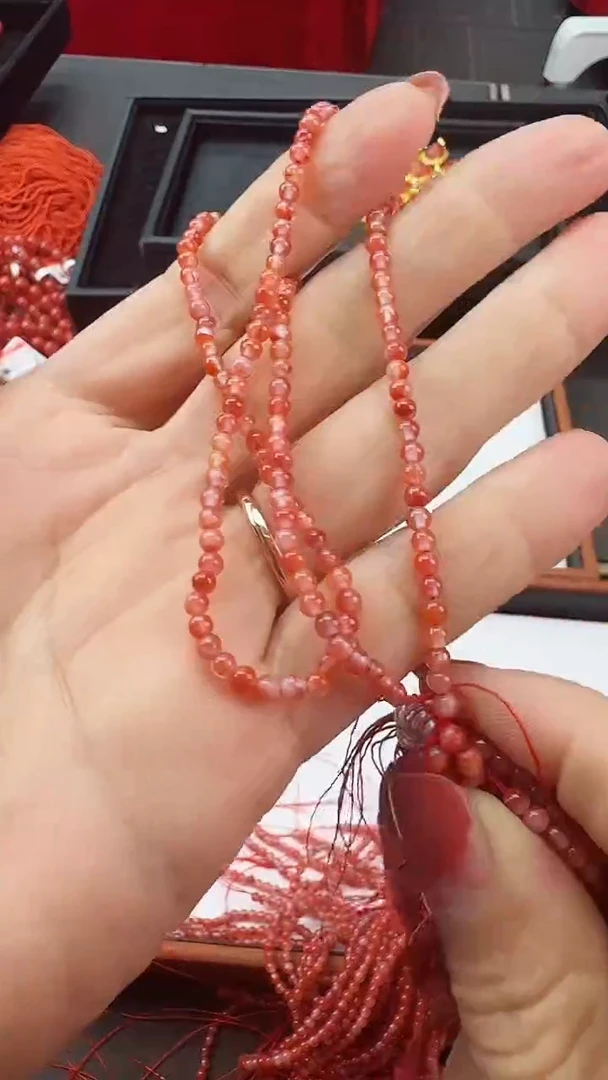 【闪购商品】南红玛瑙长串未镶嵌冰飘小米珠 3mm