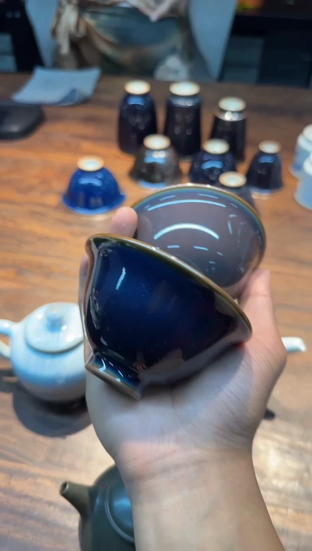 刘钦莹 苍穹 压手杯 紫釉压手