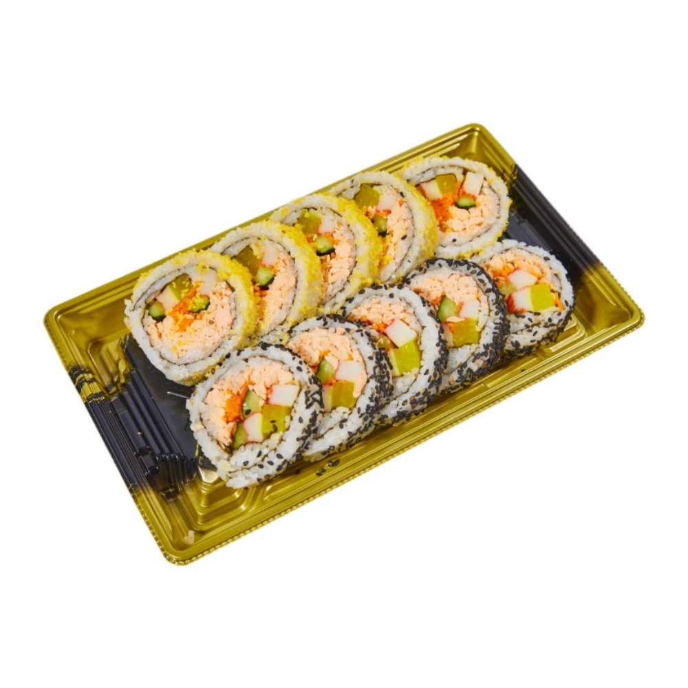 禄稣 黑白双拼寿司(三文鱼泥+蟹柳双色卷) 380g