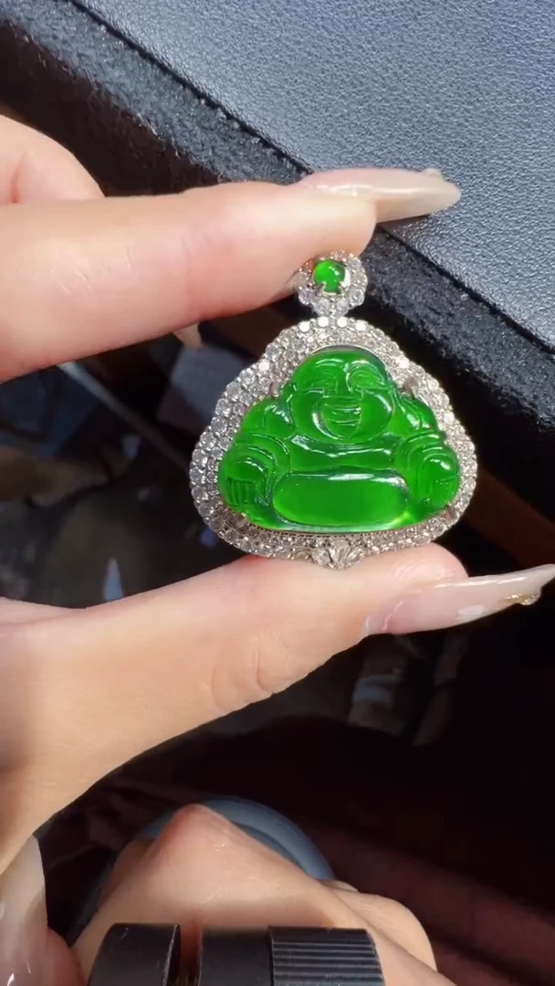 未镶嵌定制翡翠翡翠A货有轻微色差属于正常现象，佛公多样性发货1