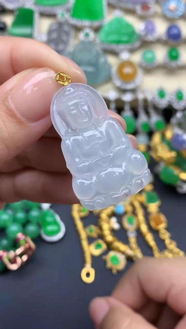 翡翠18K金镶嵌颈饰93-春日珠宝